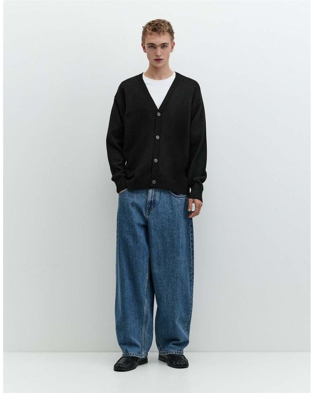 Basic Cardigan di Pull&Bear in Blue da Uomo
