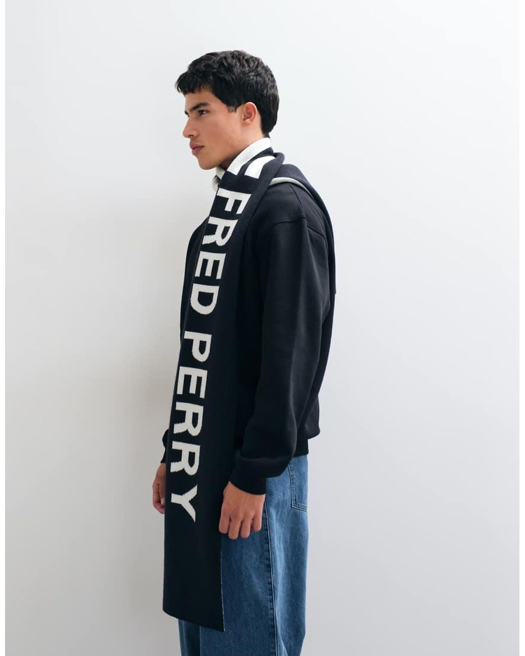 Sciarpa Con Scritta di Fred Perry in Blue da Uomo