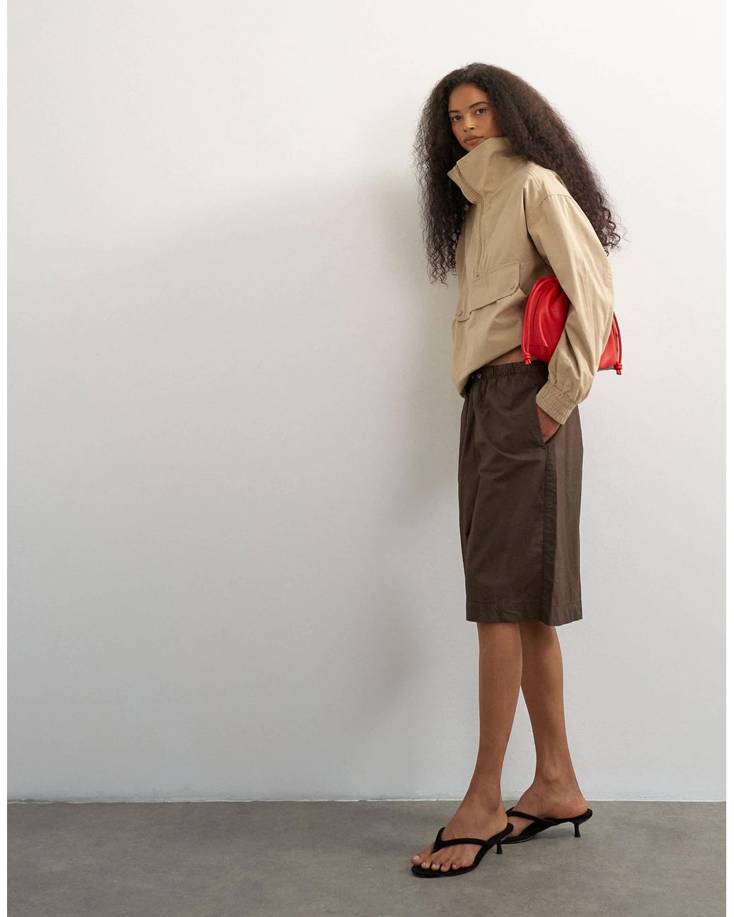 TOPSHOP Natural Ripstop Short With Toggle Detail