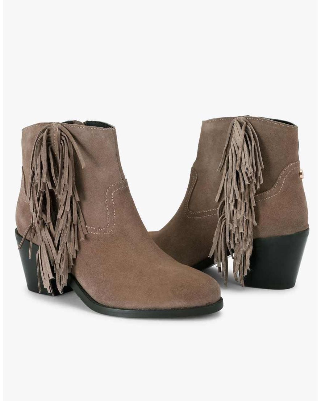 Carvela Kurt Geiger Brown Secilly Western Low Ankle Boots