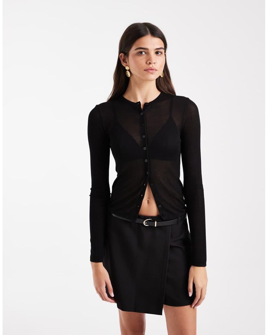 Vero Moda Black Wrap Front Skort With Belt