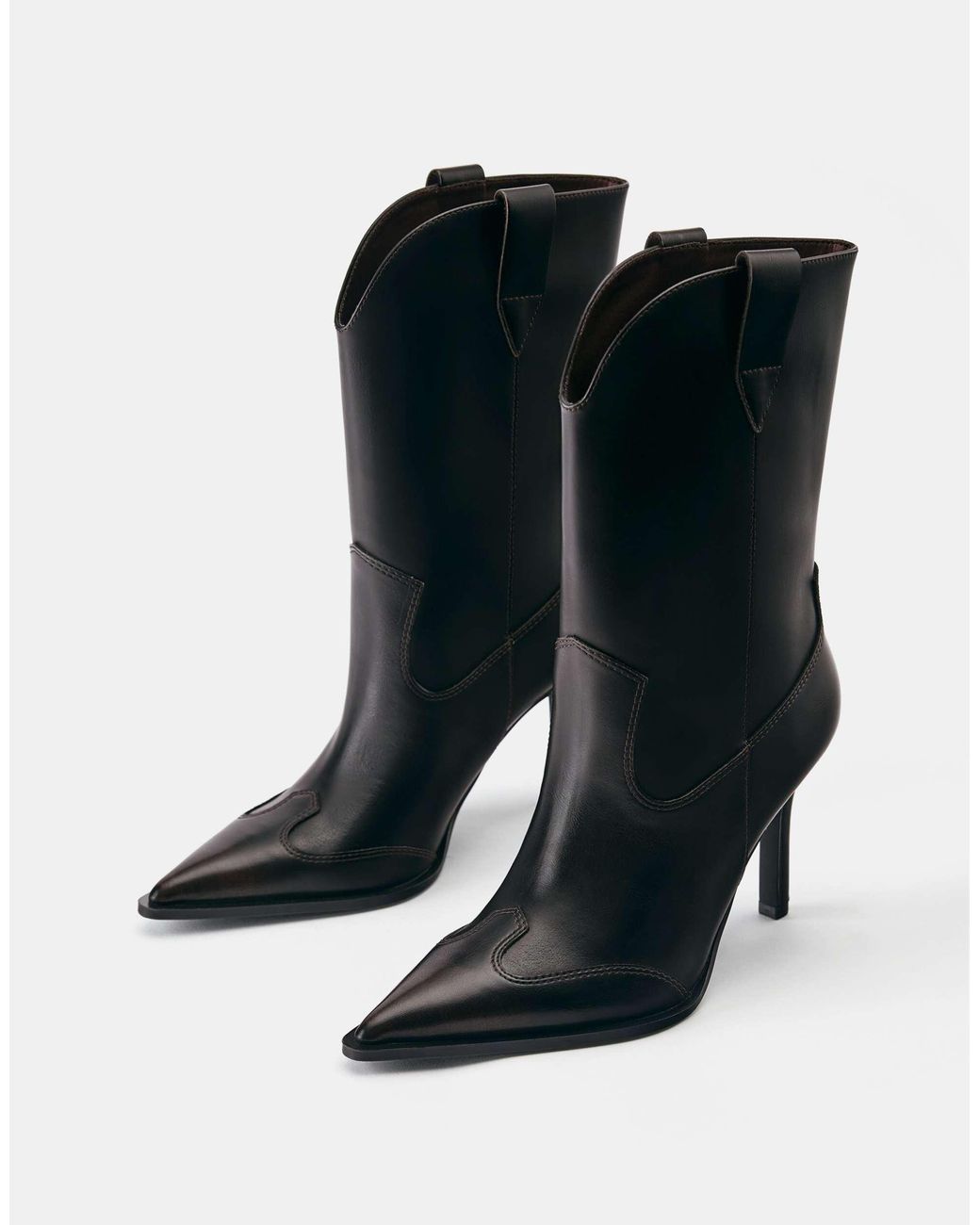 Pull&Bear Black Cowboystiefel mit absatz