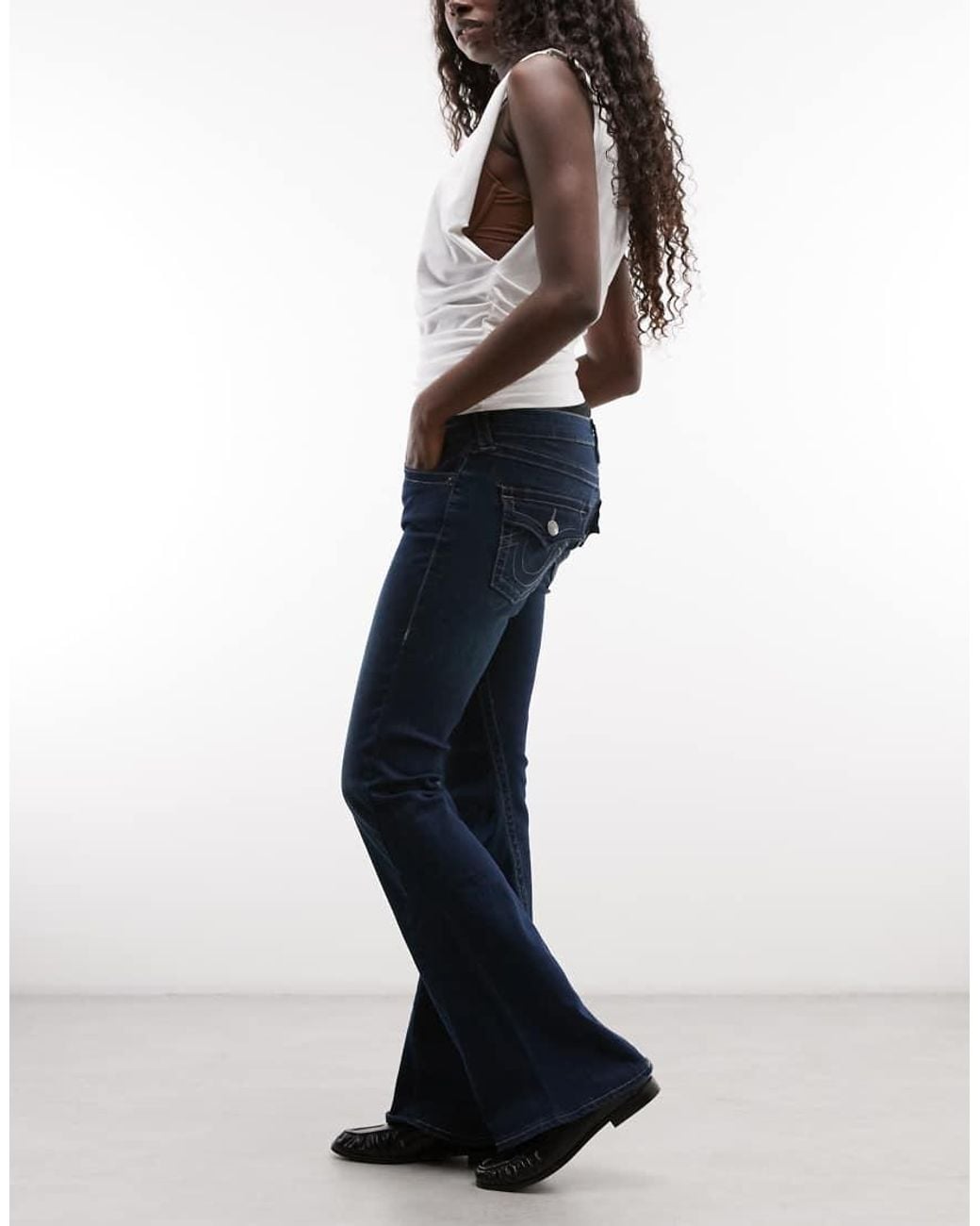 True Religion Blue Joey Low-rise Flap Pocket Flare Jeans