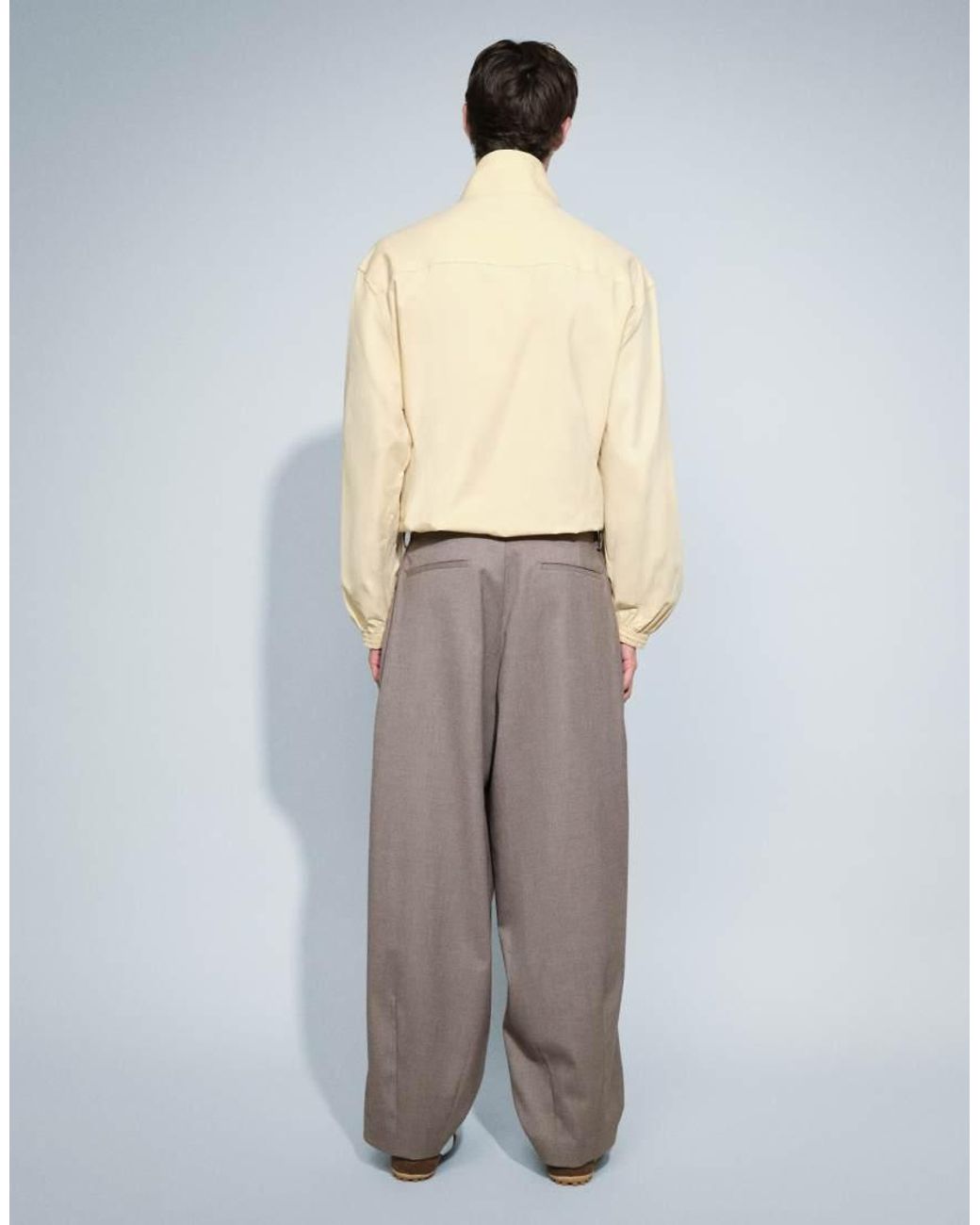 ASOS Gray Wide Barrel Leg Trousers for men