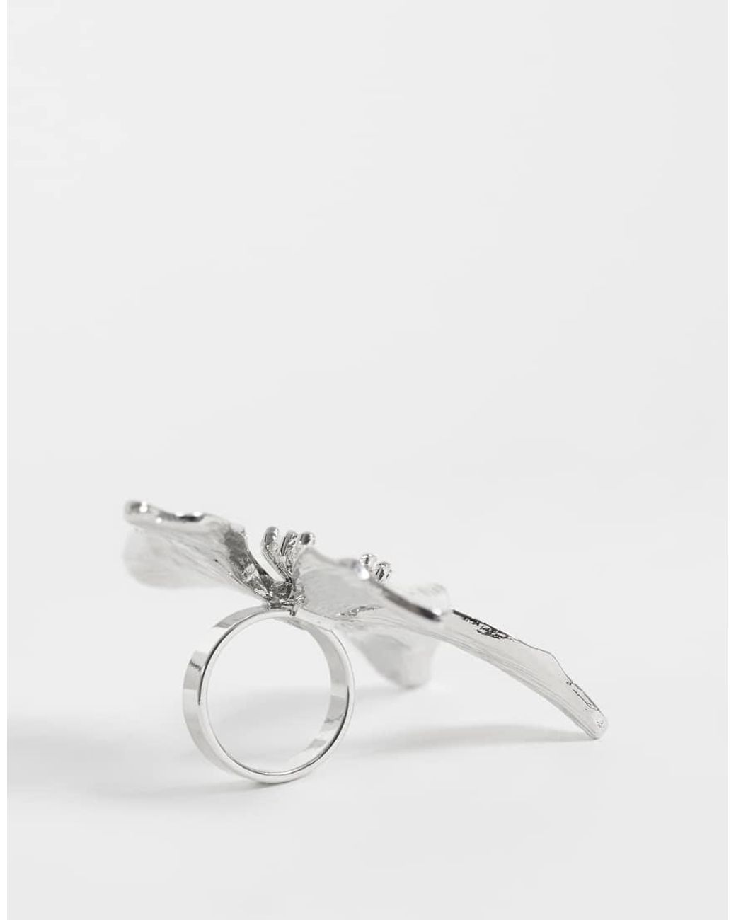 Reclaimed Vintage White Burnished Flower Ring