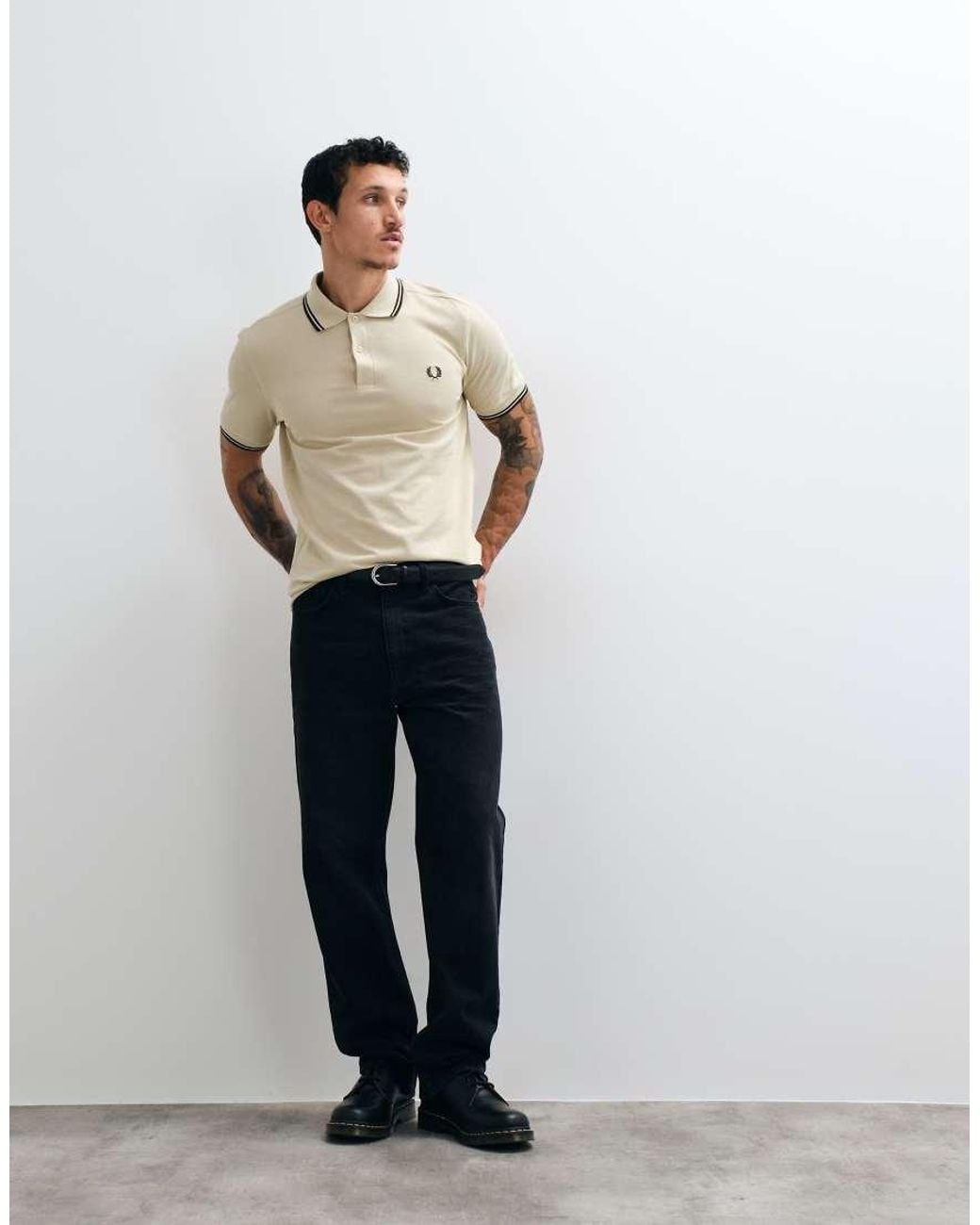 Fred Perry Natural Twin Tipped Polo Shirt for men