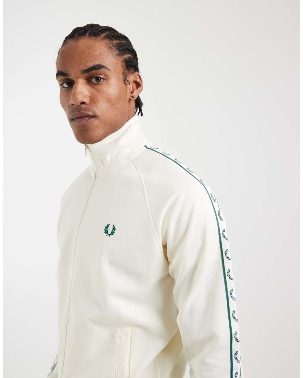 Fred Perry Natural Contrast Taped Track Jacket for men