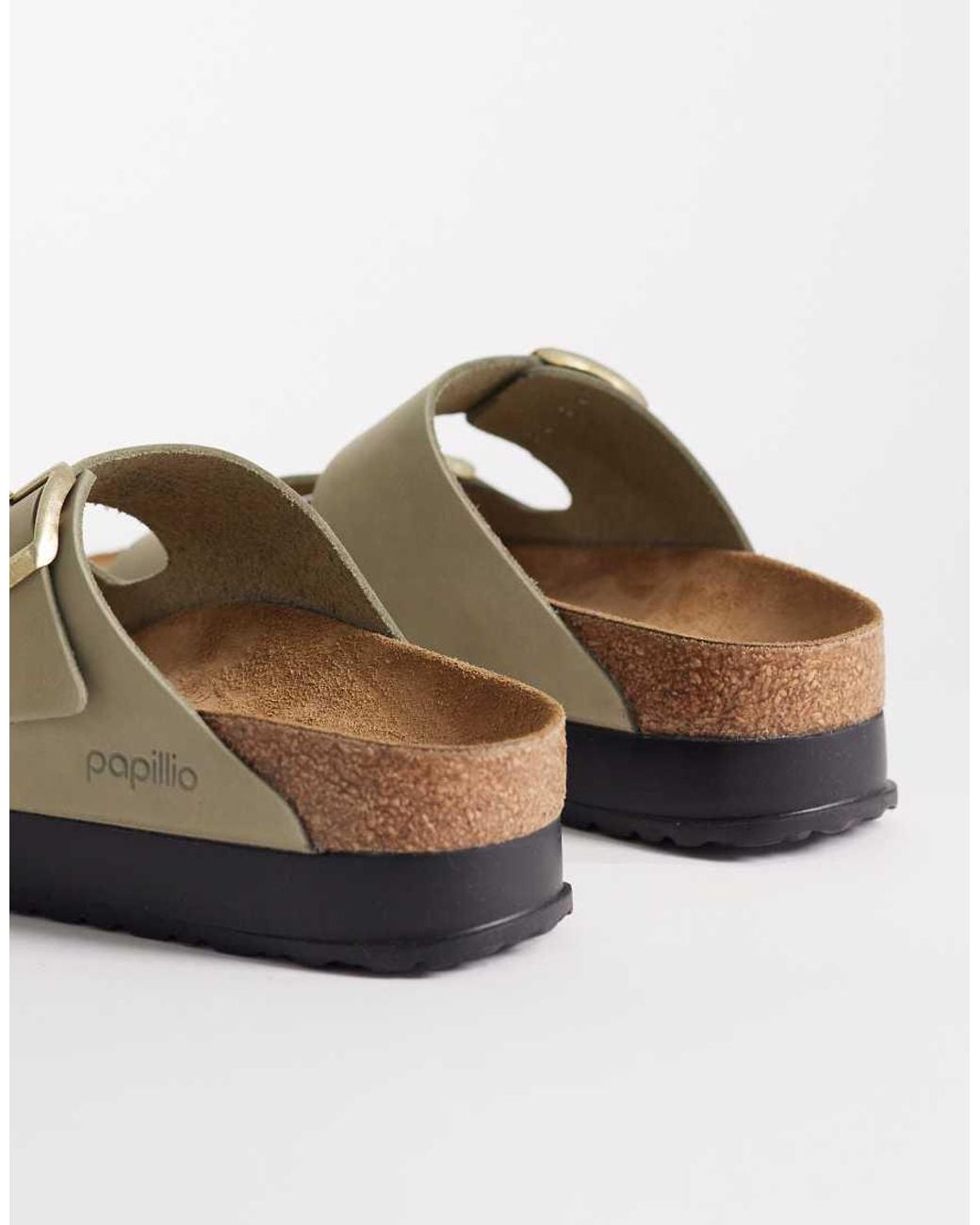 Birkenstock Natural Arizona Flex Platform Leather Sandal