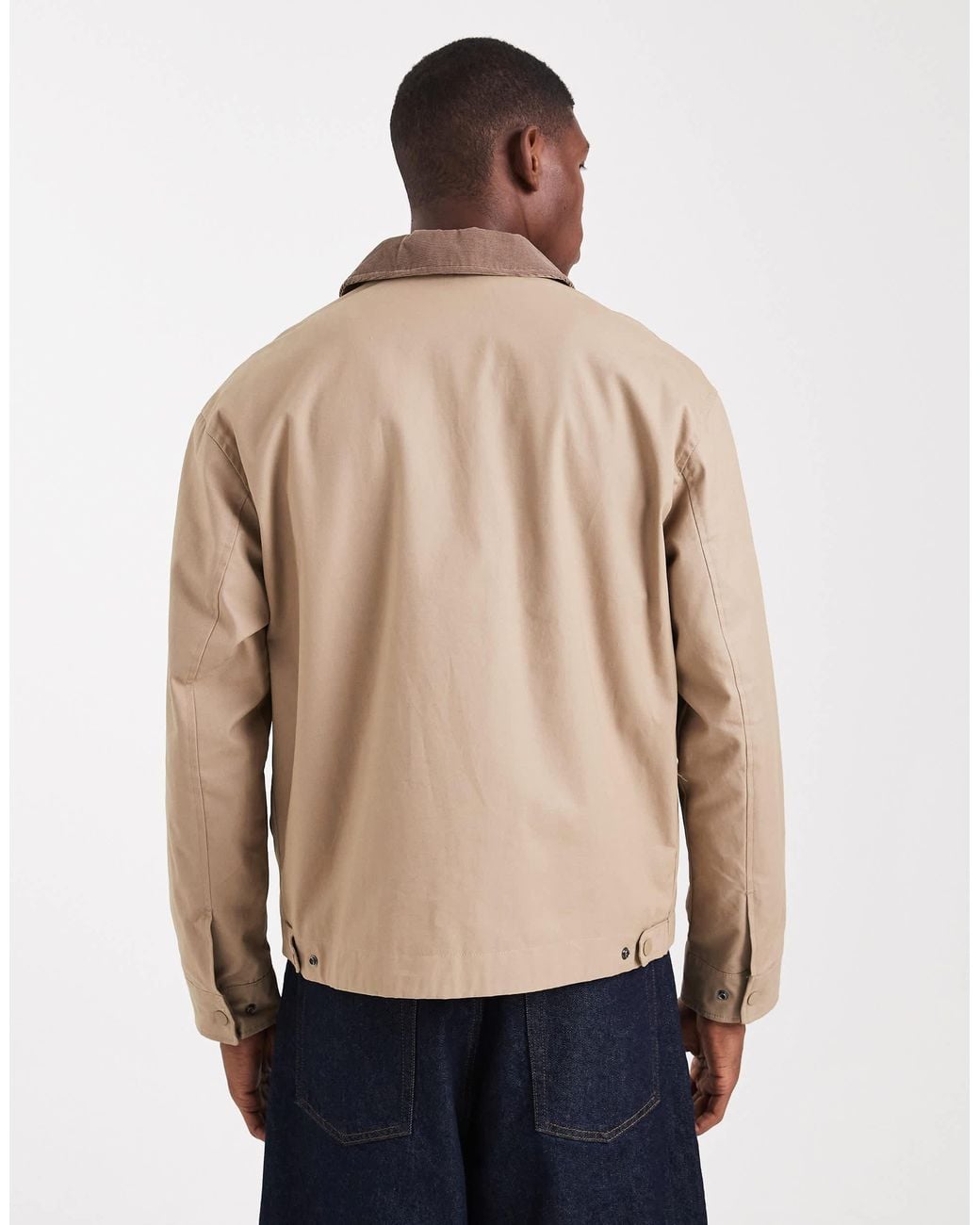 Jack & Jones Natural Worker Jacket With Cord Collar for men