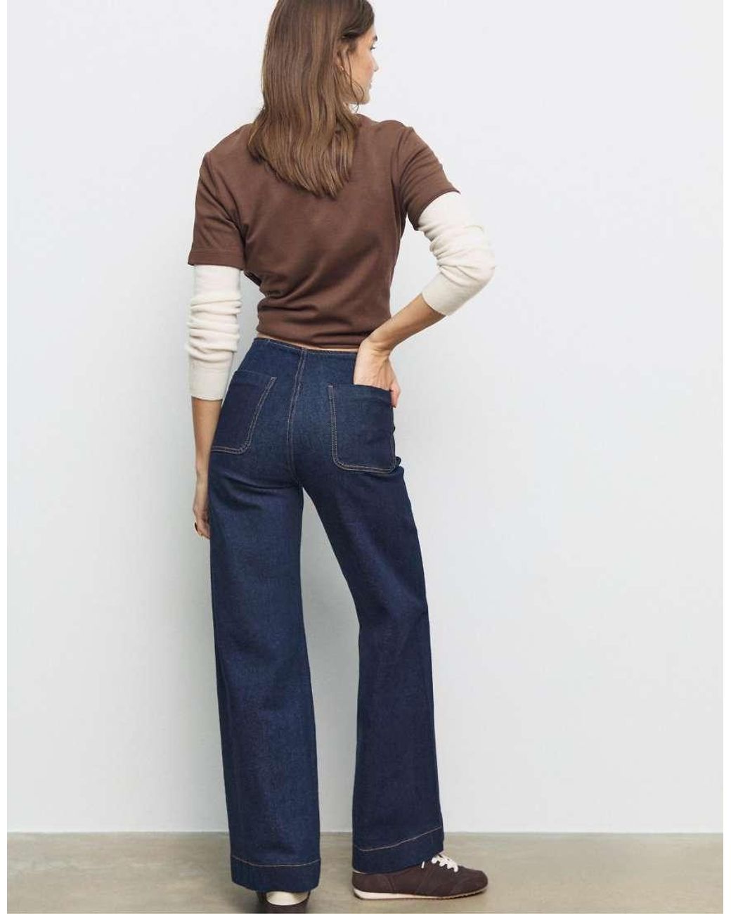 Stradivarius Blue D77 Minimalist Jeans With Pockets