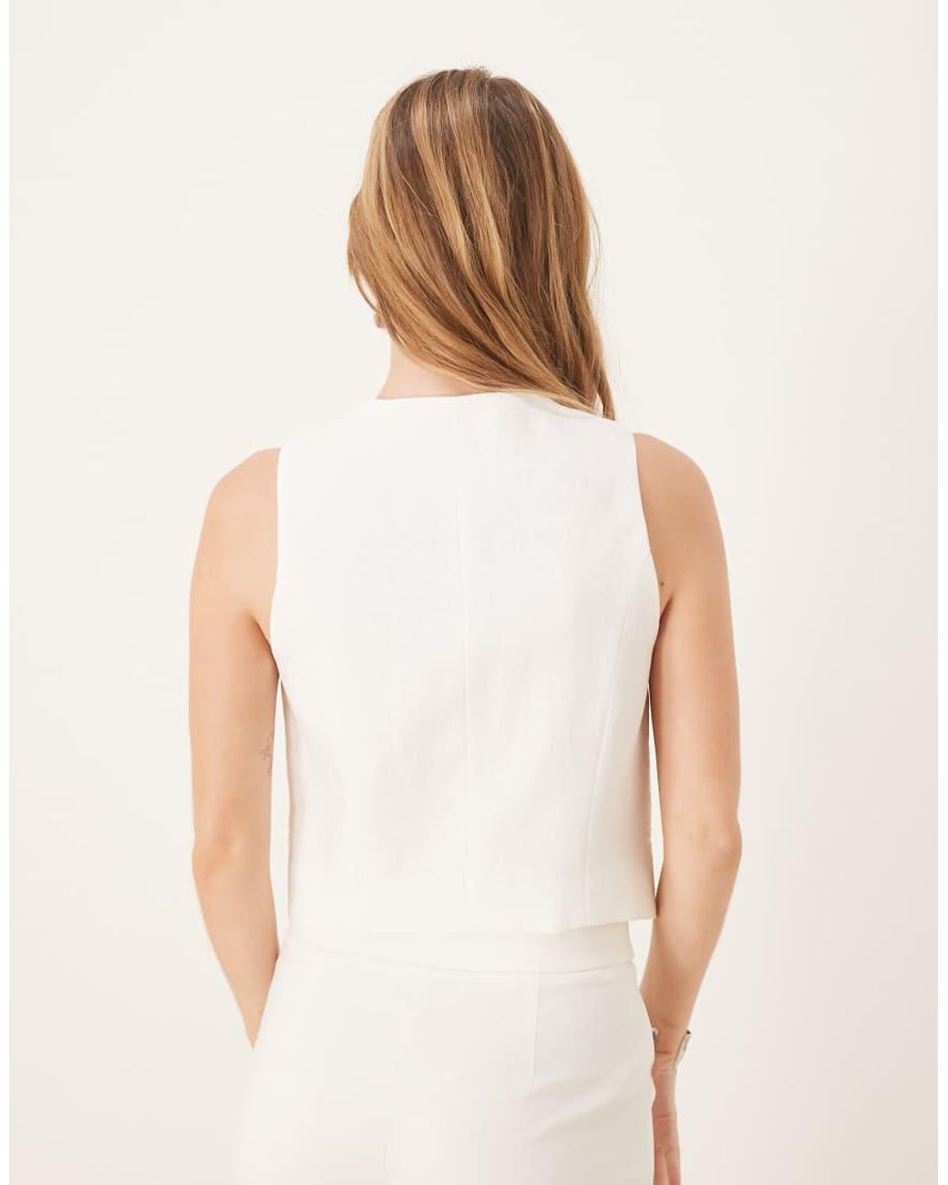 Mango Natural Linen Waistcoat
