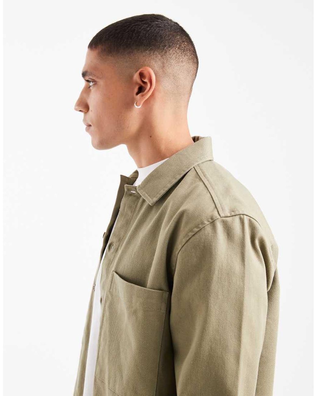 New Look Natural Heavyweight Twill Overshirt for men