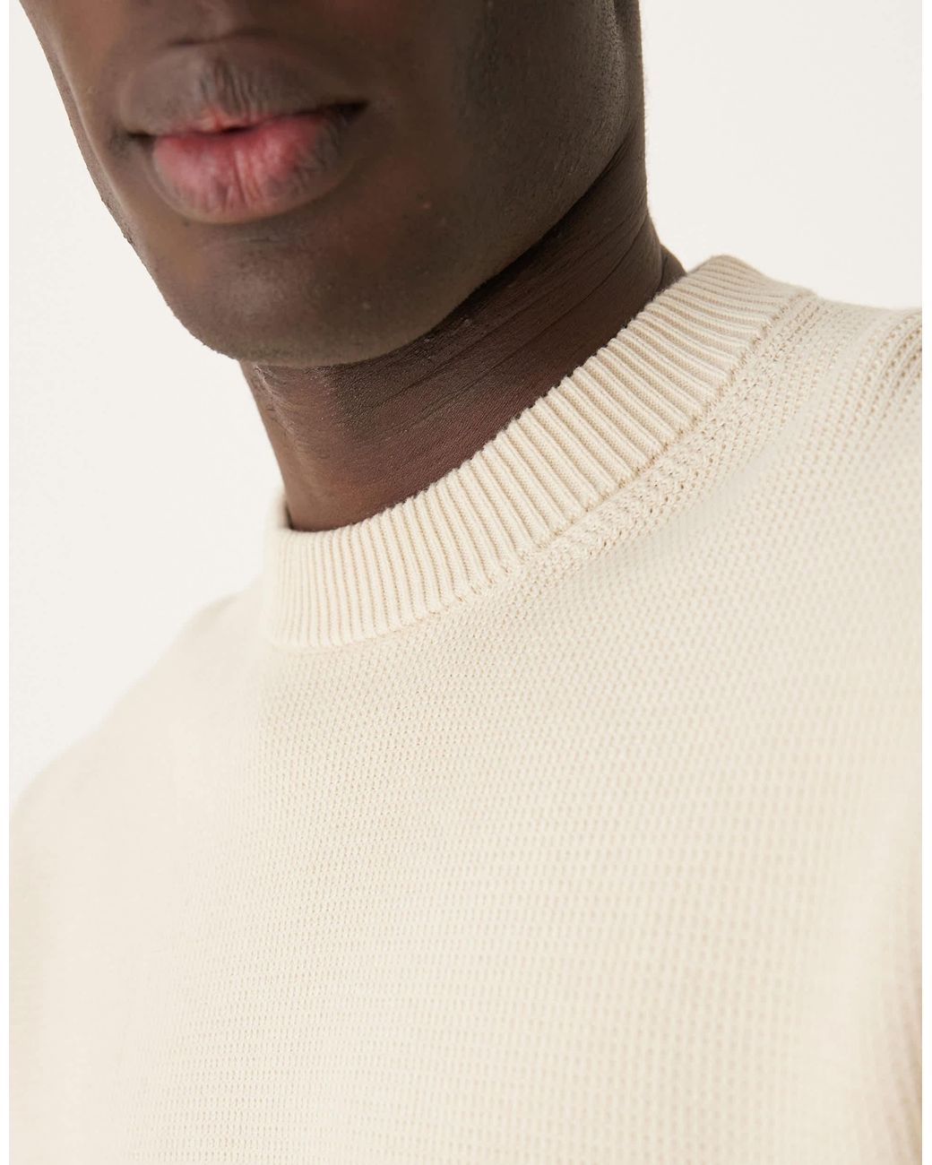 SELECTED – strickpullover aus 100% baumwolle in Natural für Herren