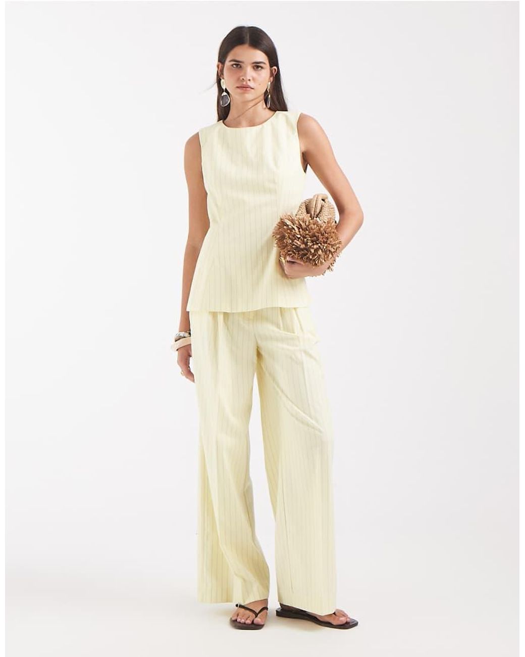 Object White Sleeveless Peplum Top Co-ord