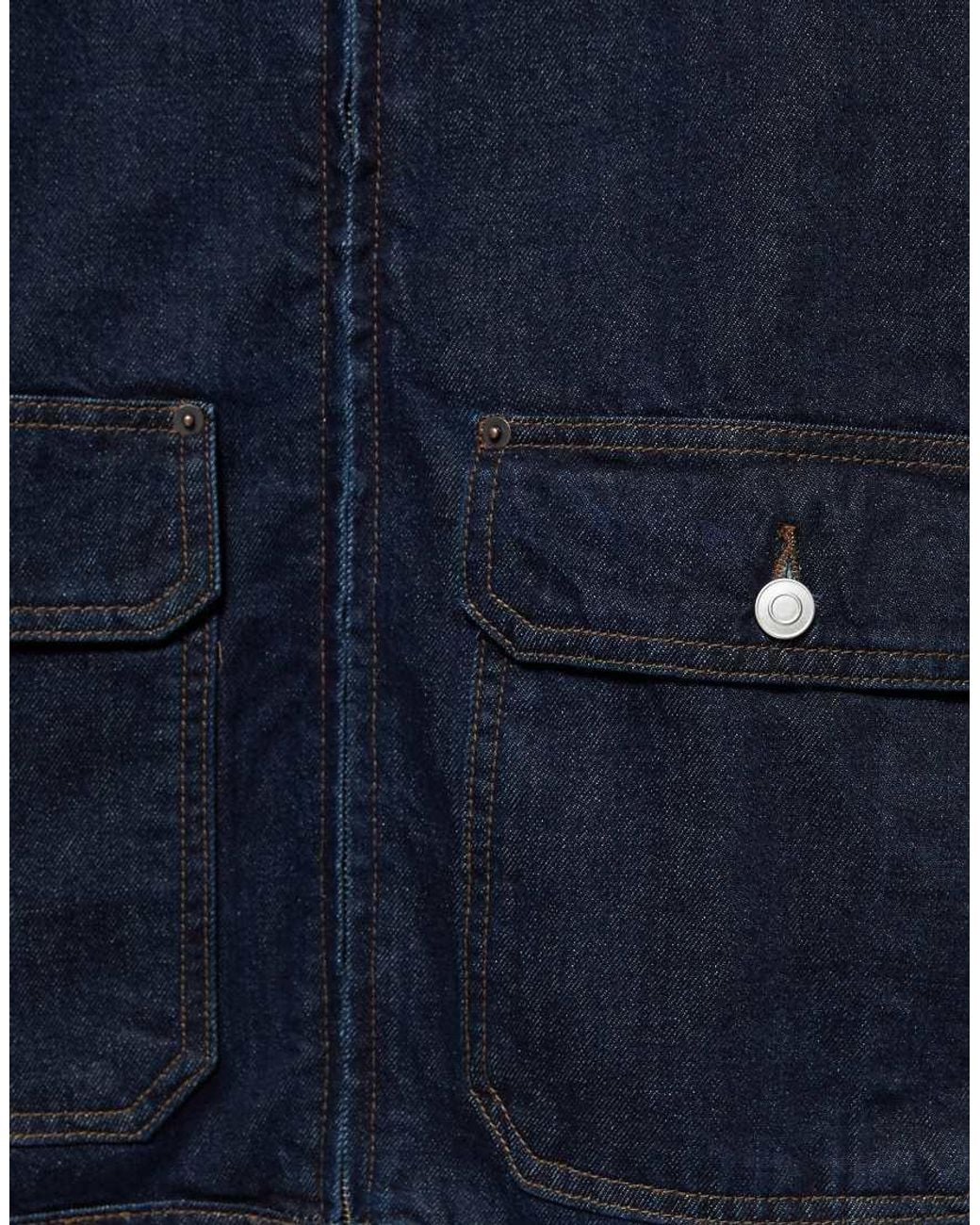 Pull&Bear Blue Multi-pocket Denim Jacket for men