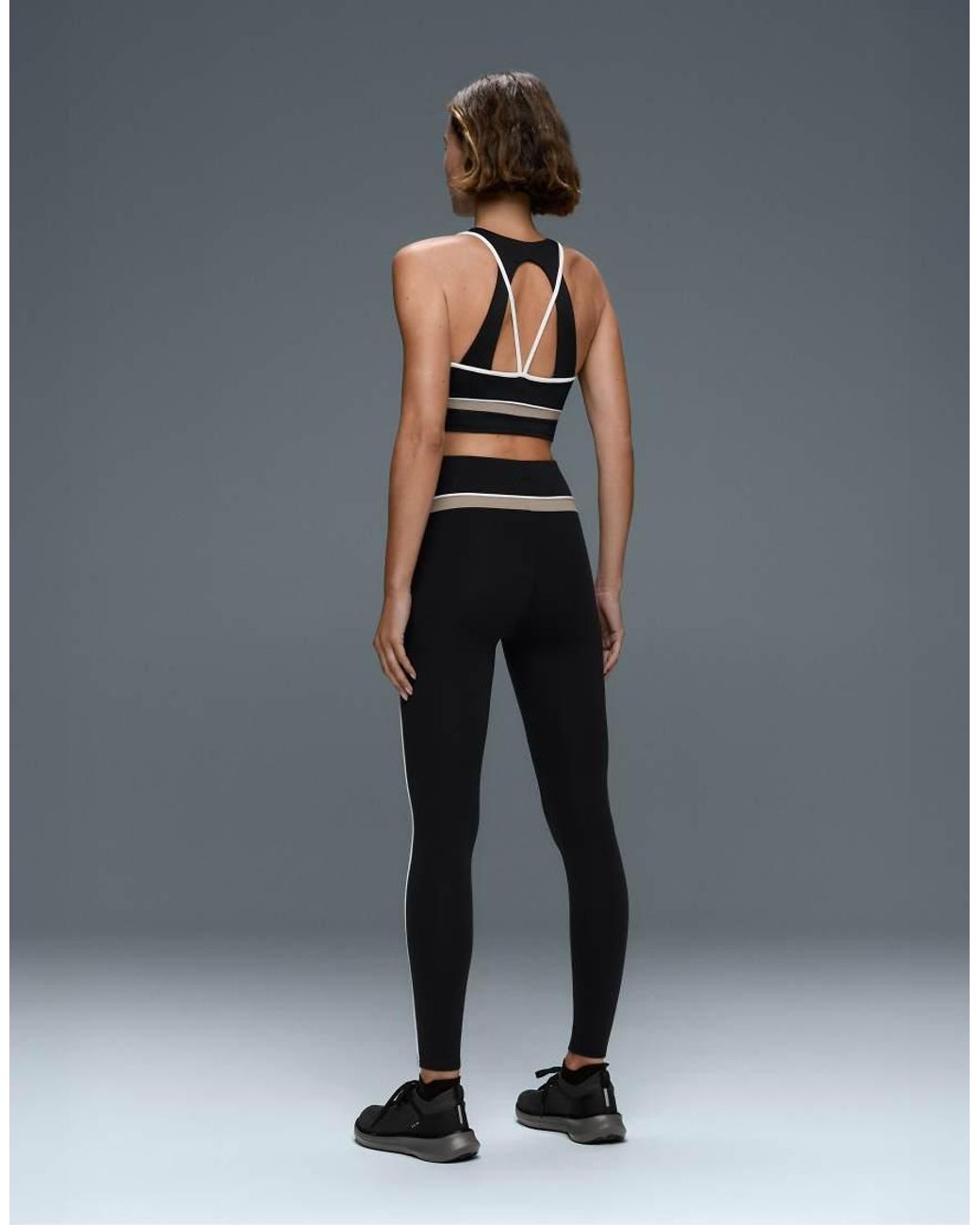 Oysho Gray Comfortlux High-Rise Piping 65Cm Ankle-Length Leggings