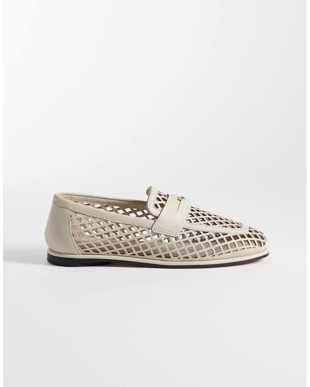 Tommy Hilfiger White Laser Cut Coin Loafer