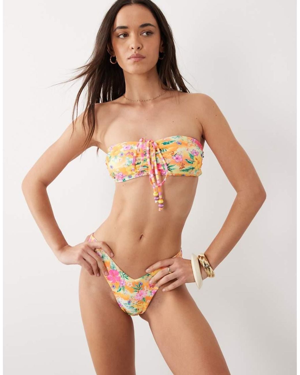 Kulani Kinis Orange Peachy Pocket Y Thong Bikini Bottom