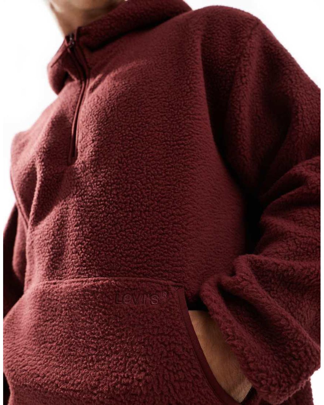 Levi s Sherpa Hoodie in Red for Men Lyst UK