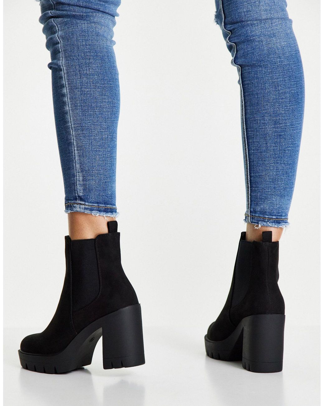 chunky chelsea heel boots