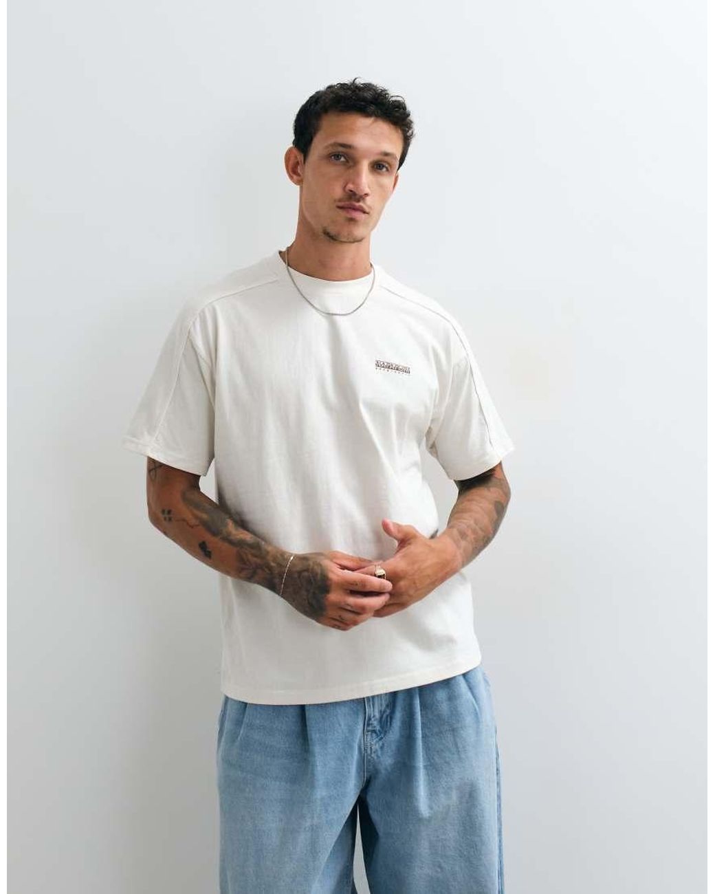 Napapijri White Backprint T-shirt for men