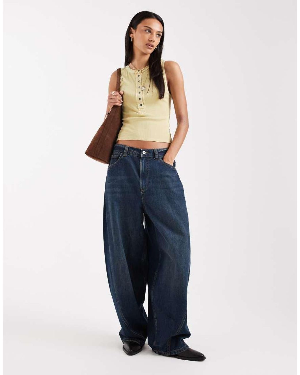 Free People Blue Jamie Henley Tank Top
