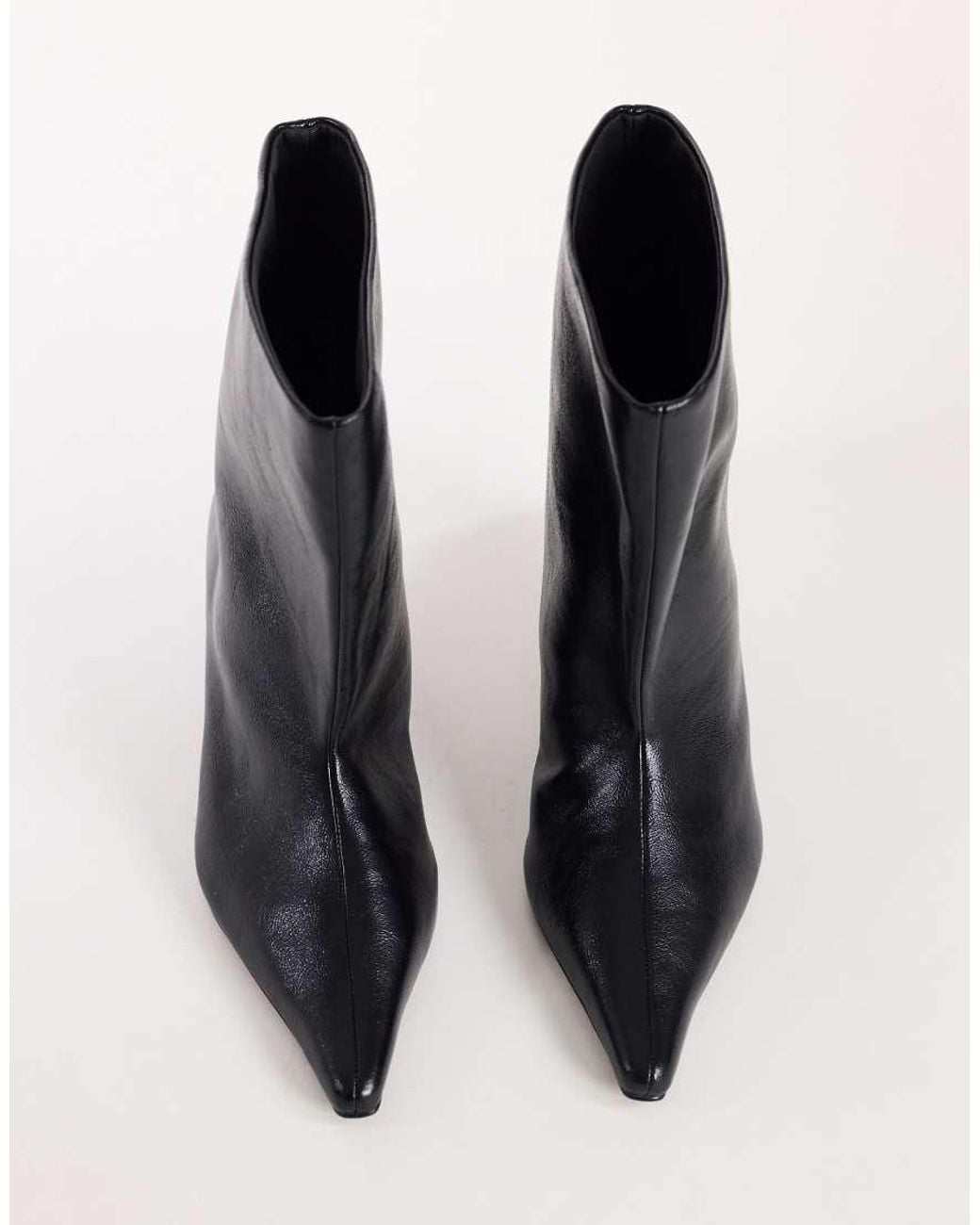 TOPSHOP Black Kai Super Wide Heeled Ankle Boot