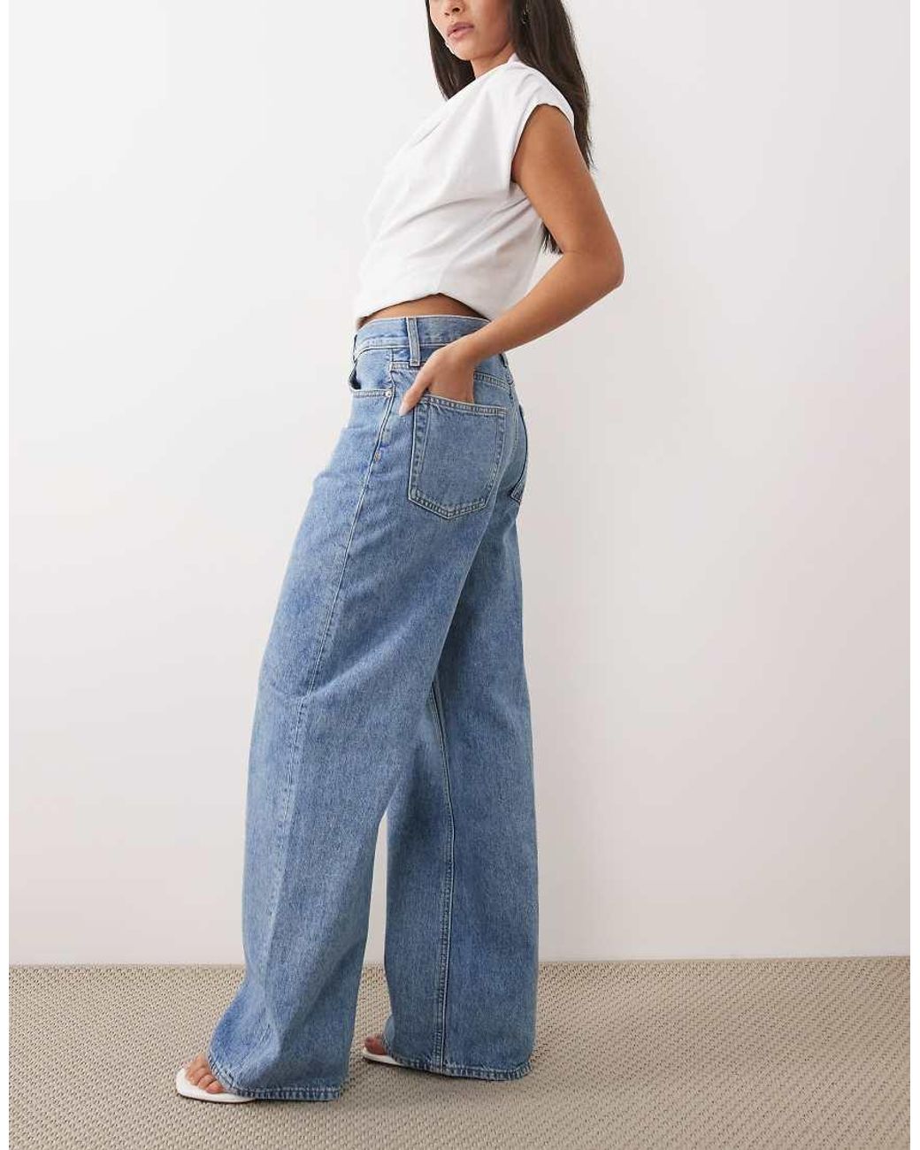 Calvin Klein Blue Low Rise baggy Jeans
