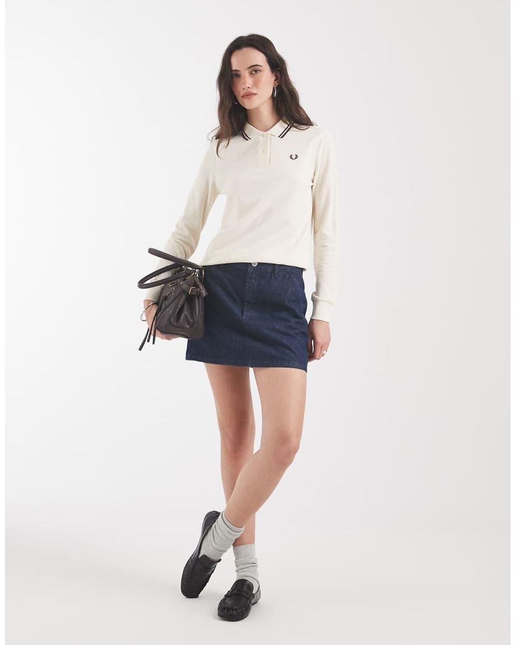 Fred Perry Blue Twin Tipped Long Sleeve Polo Shirt