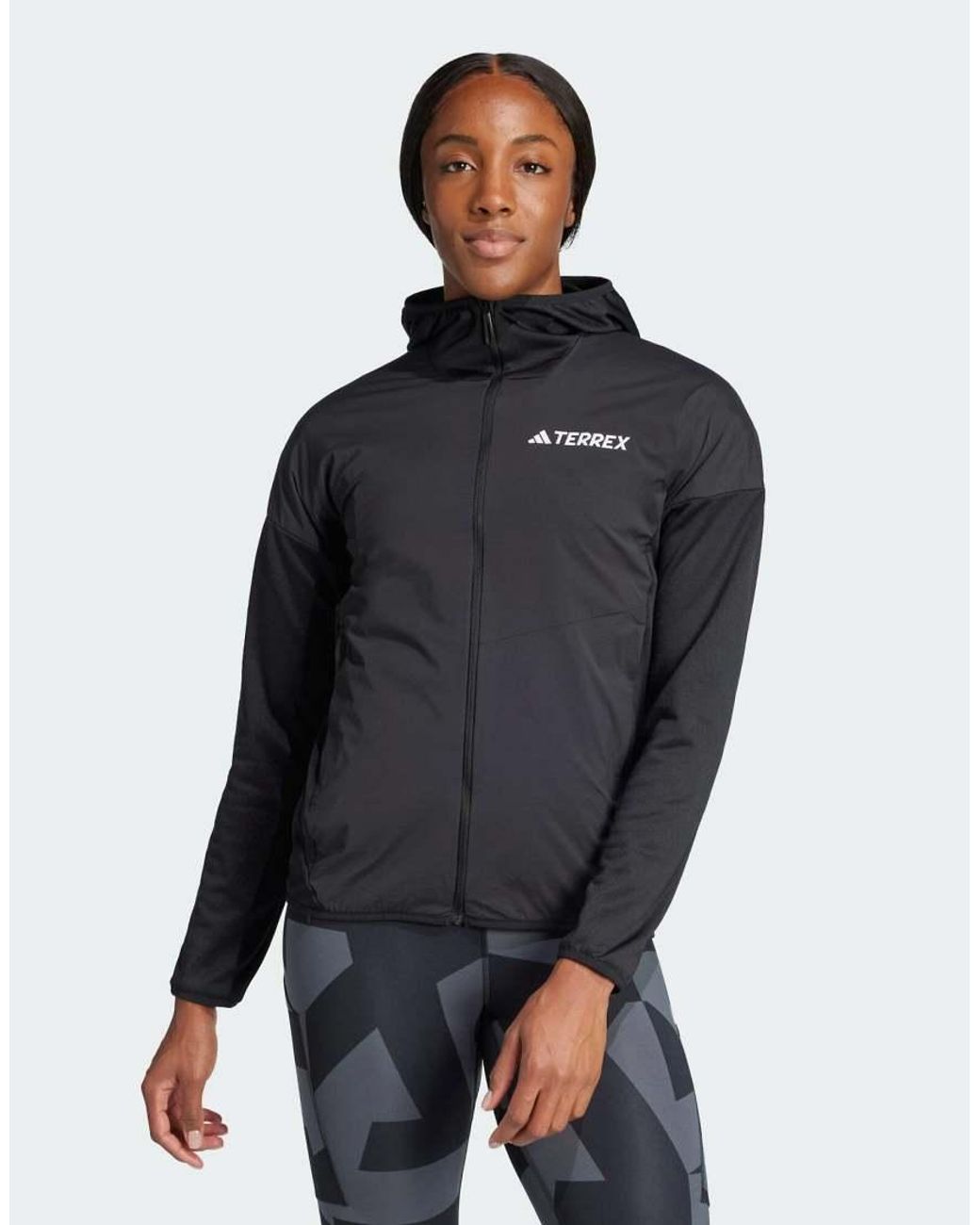 Adidas Blue Terrex Xperior Climawarm+ Wind Light Fleece Hooded Jacket