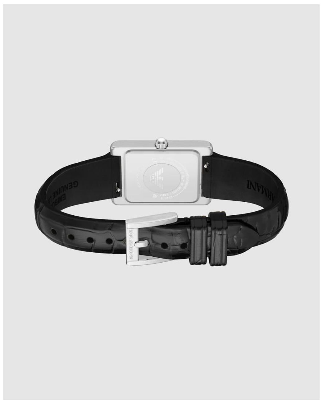 Emporio Armani White Two-Hand Leather Watch