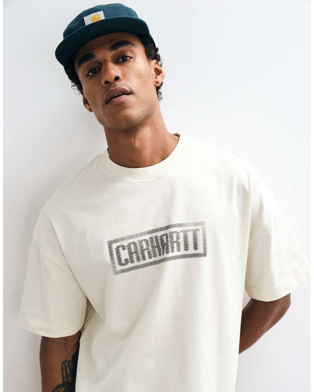 Carhartt White Bricky Front Graphic T-Shirt for men