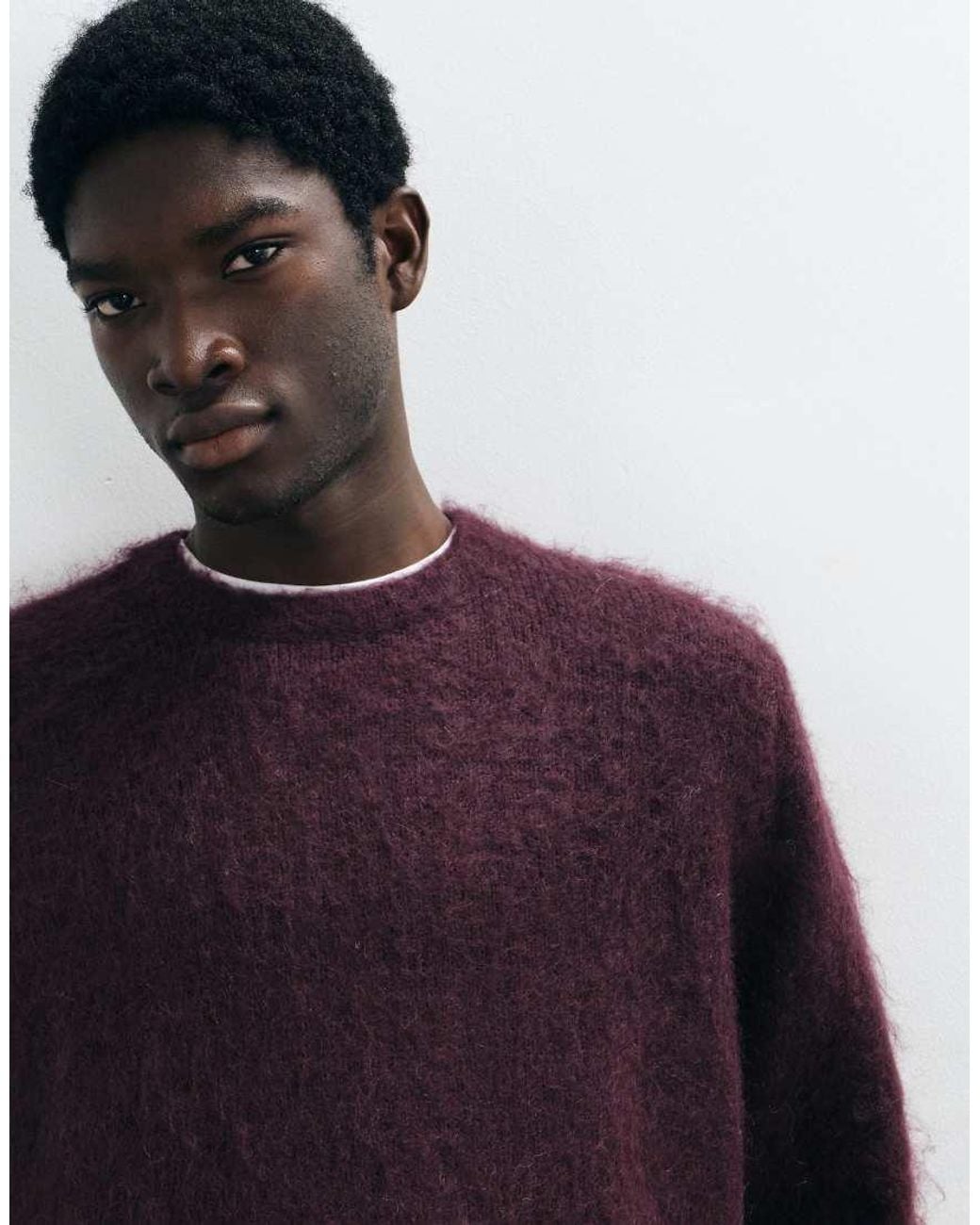 ASOS Blue Oversized Knitted Mohair Jumper for men