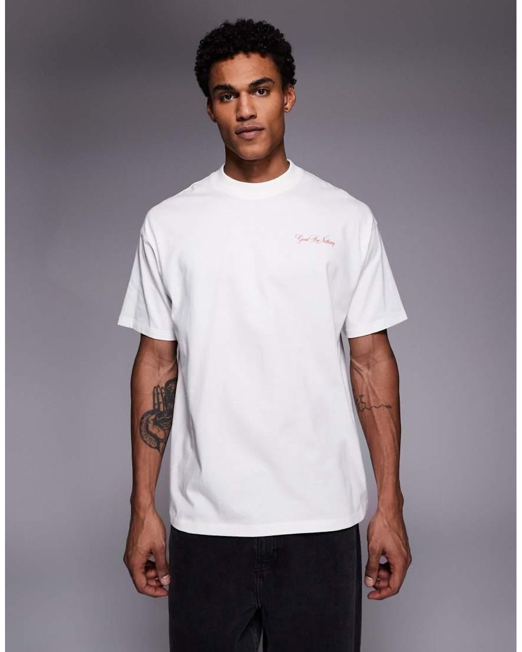 Good For Nothing White Oversized T-shirt for men