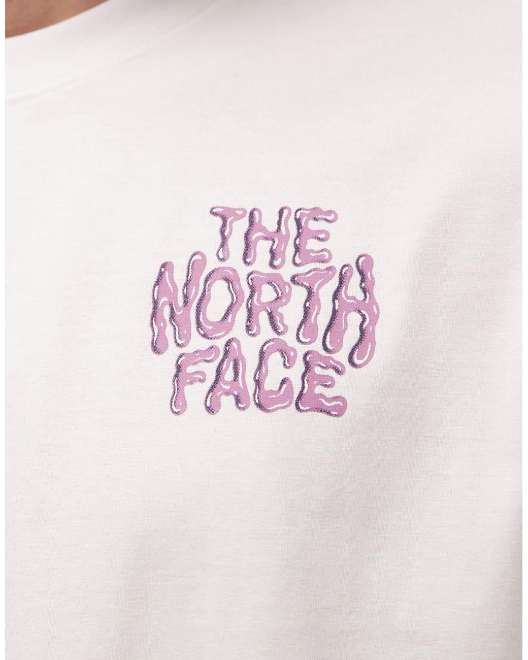 The North Face White Drip Logo Relaxed Backprint T-shirt for men