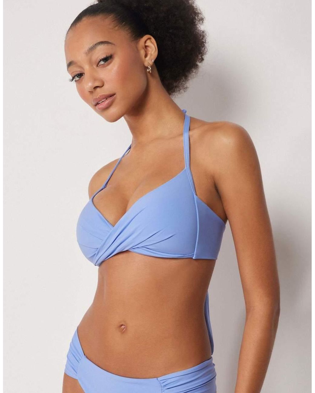 Calzedonia Blue Premium Fit Graduated Triangle Bikini Top