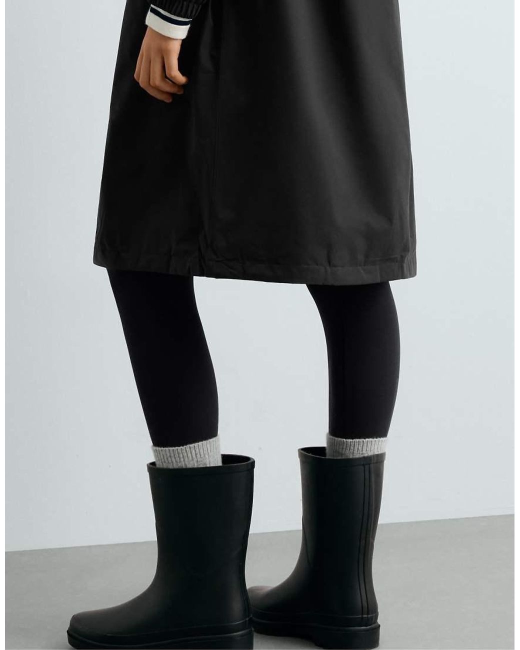 Oysho Black Wellington Boots