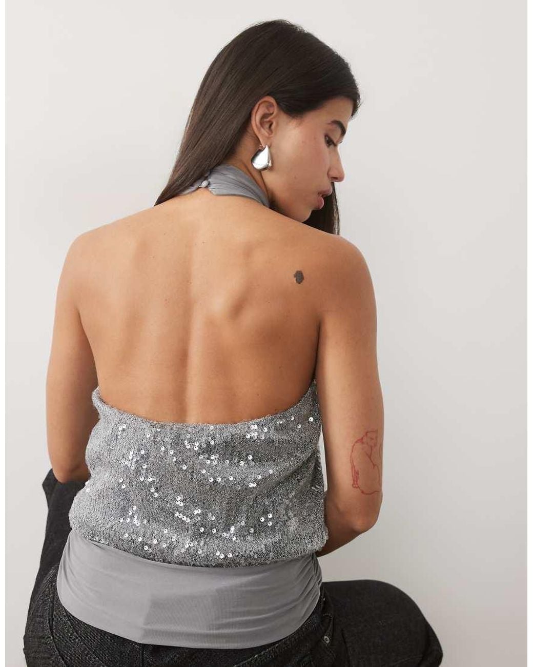 Motel Gray Saiya Halter Neck Top
