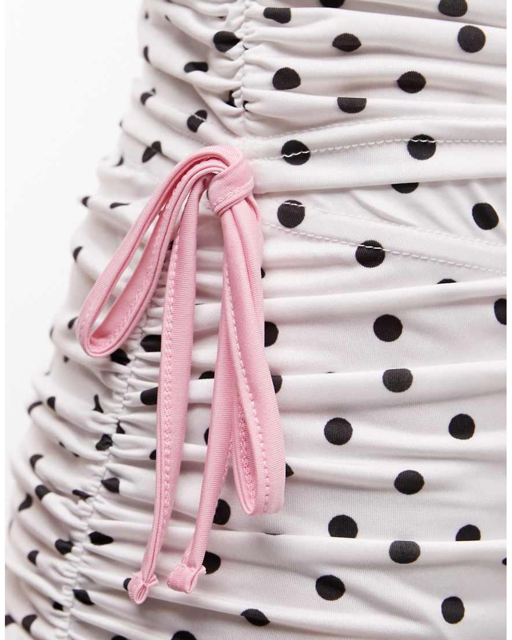 Reclaimed Vintage White Polka Dot Micro Shorts With Contrast Binding