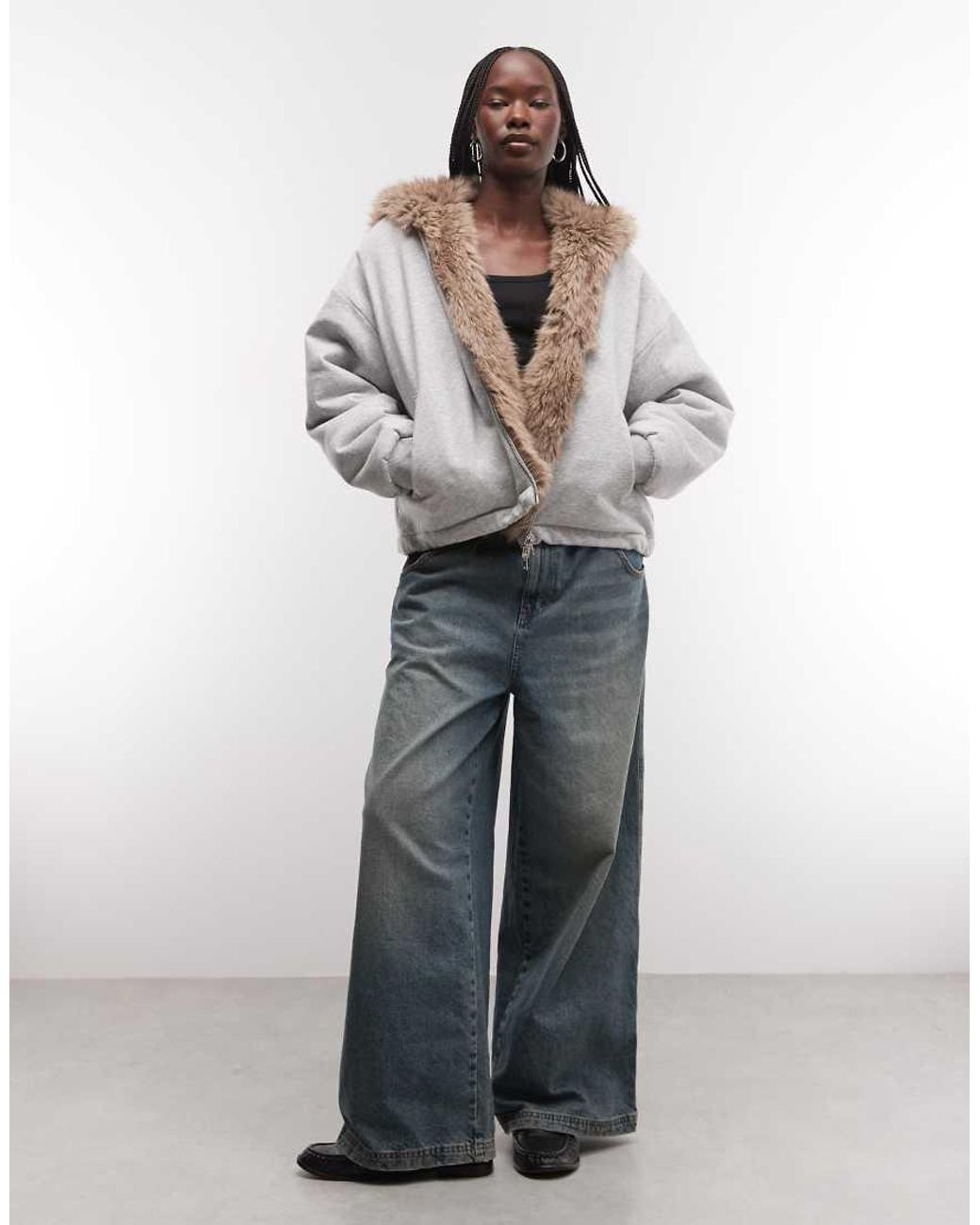 Weekday Brown Oversized Reversable Hoodie