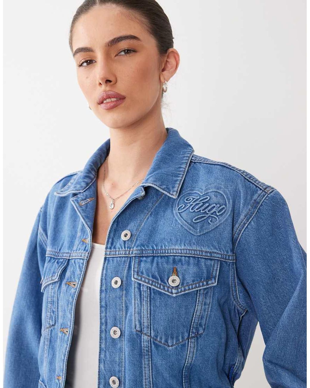 HUGO Blue Hugo Galatea Cropped Denim Jacket