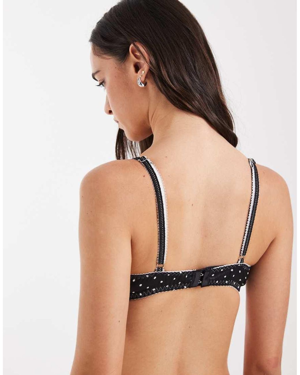 KAT THE LABEL Black Norma Underwired Polka Dota Bra