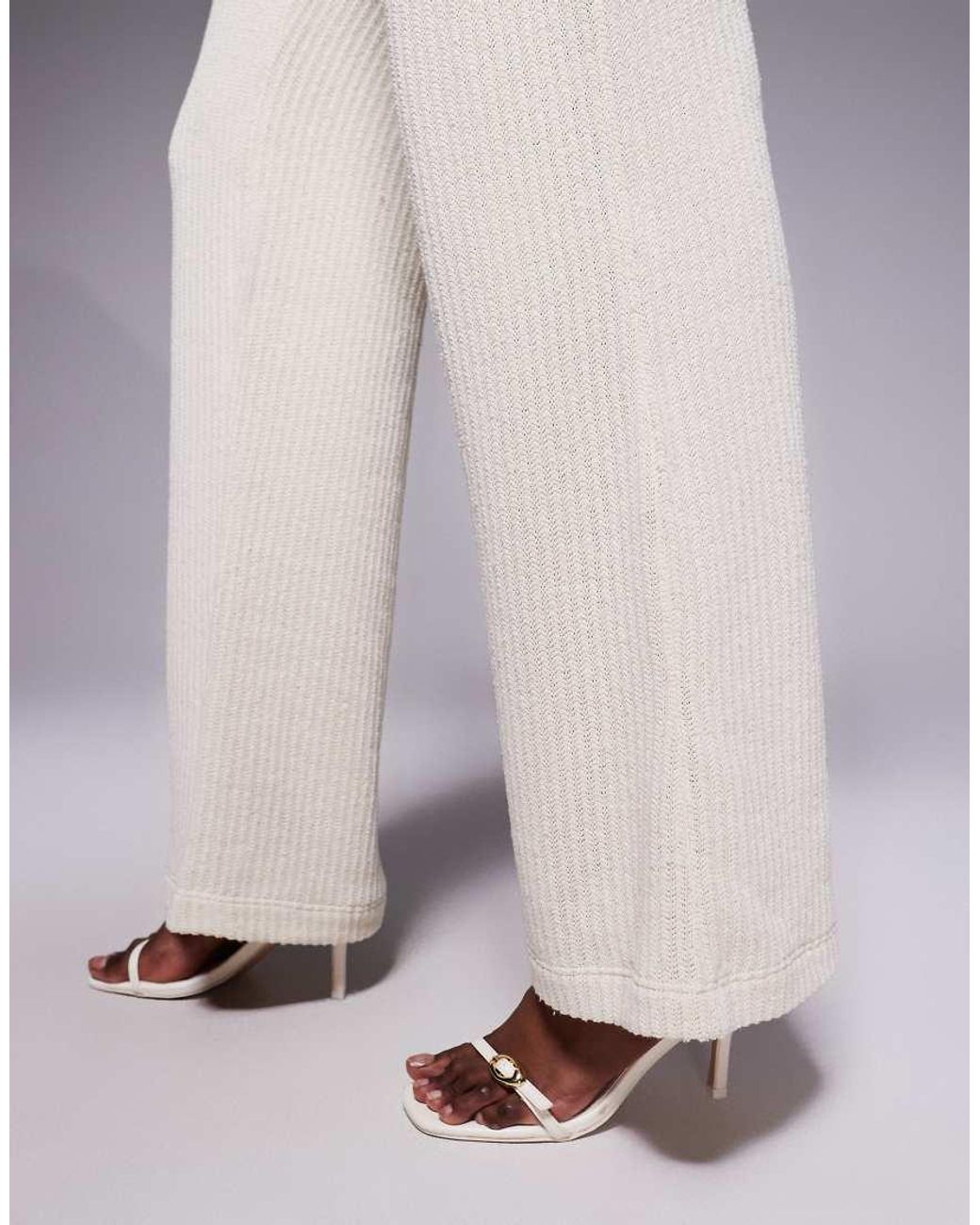 River Island Purple Textured Wide Leg Pants