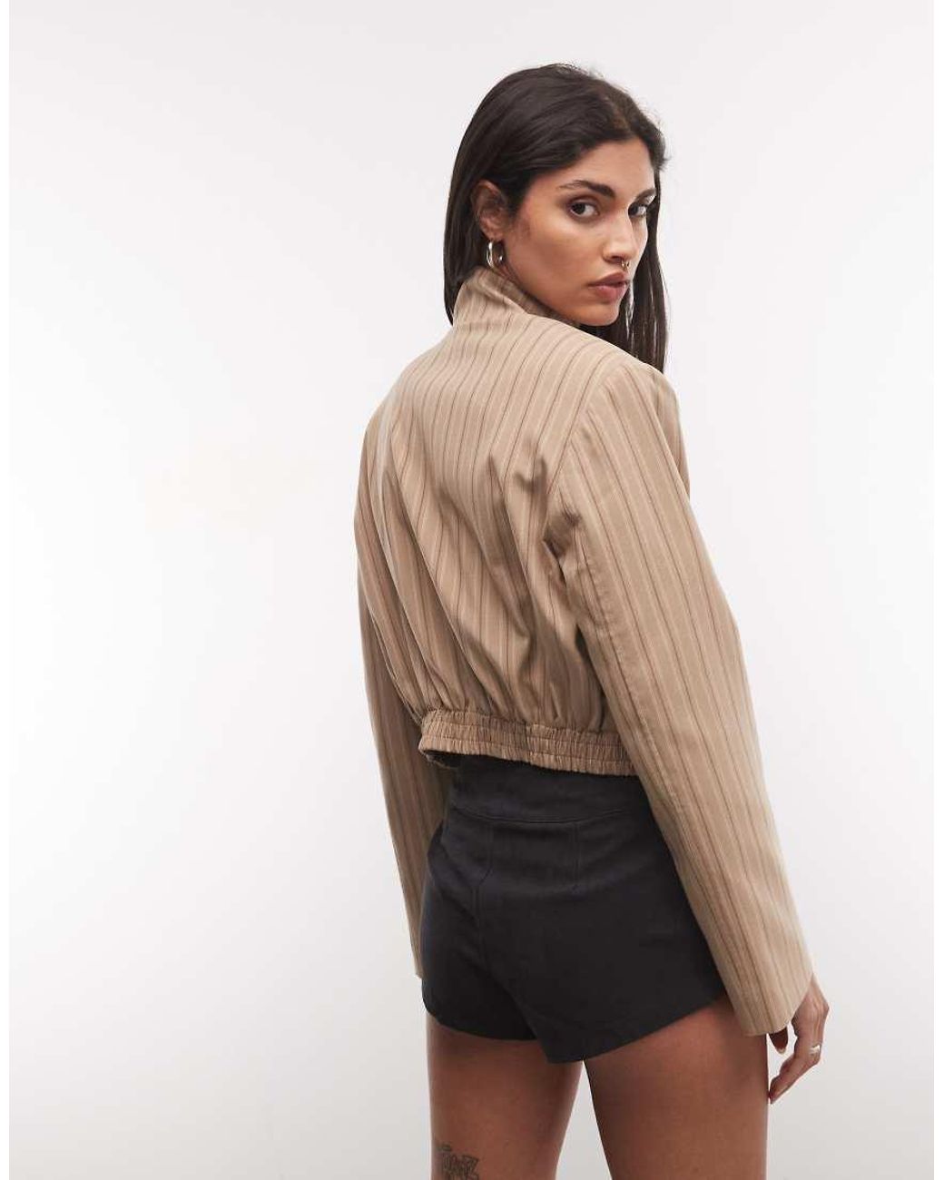 ASOS Multicolor Wrap Neck Crop Blazer Jacket