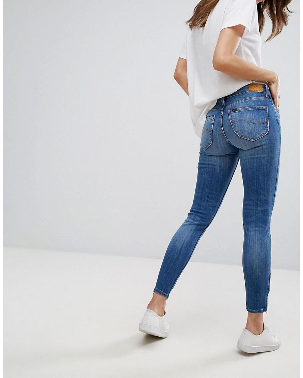 Lee Jeans Denim Scarlett Cropped Skinny Jean in Blue | Lyst