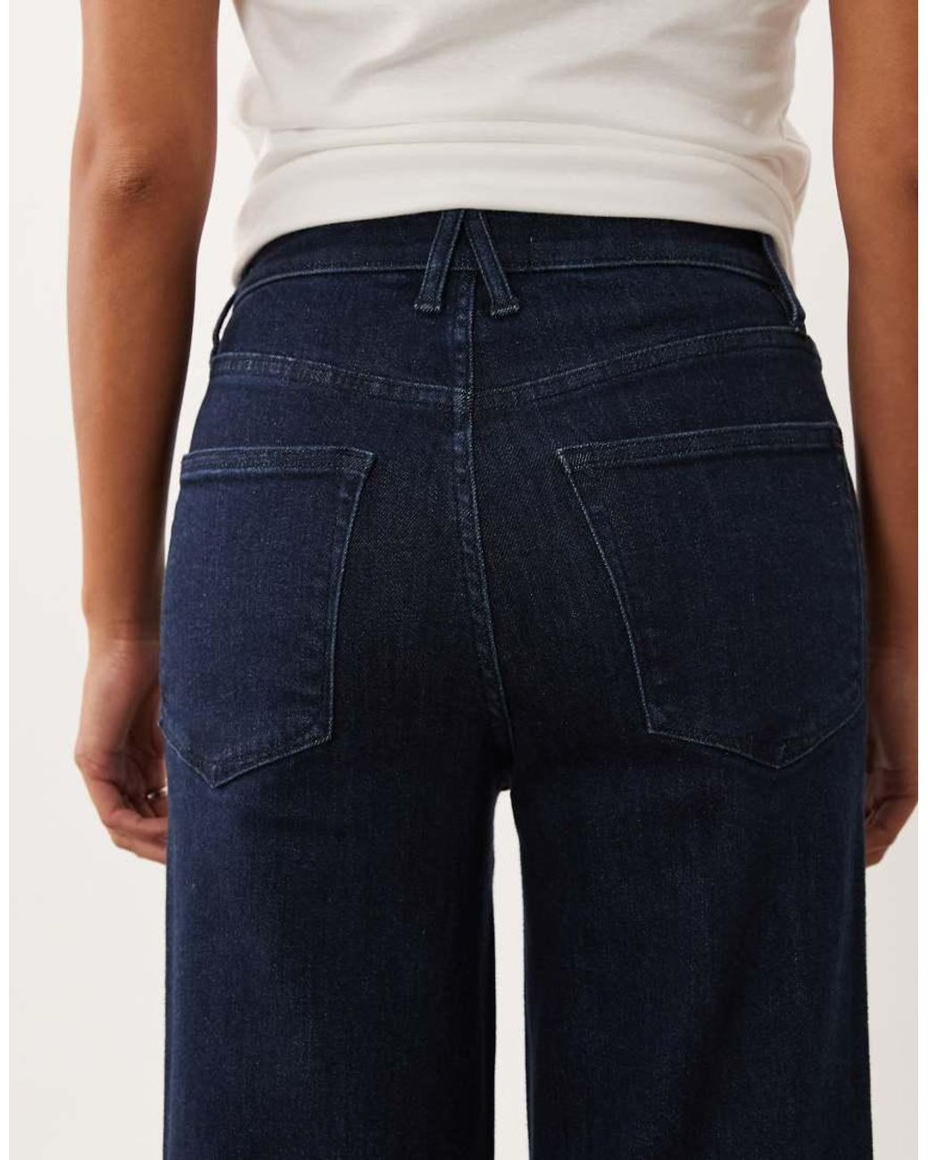 GOOD AMERICAN Blue Petite Palazzo High Waist Flared Jeans