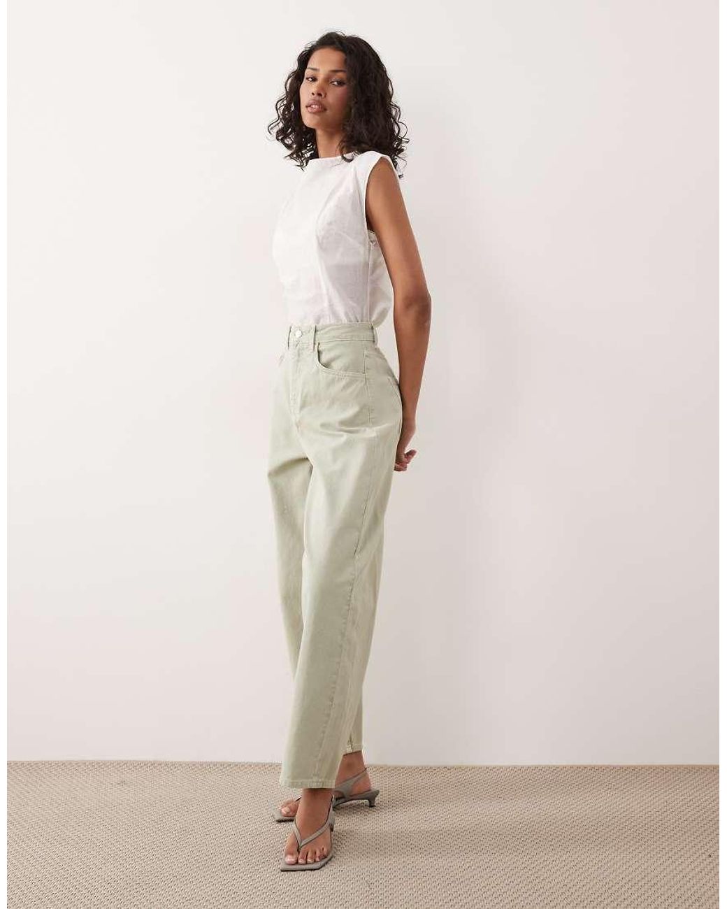 ASOS Natural Slim Barrel Jean