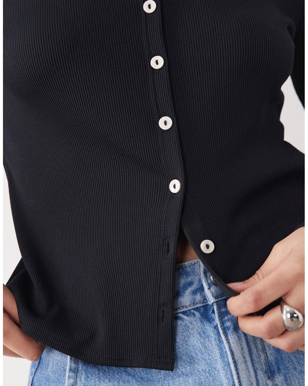 Abercrombie & Fitch Blue – langärmliges oberteil