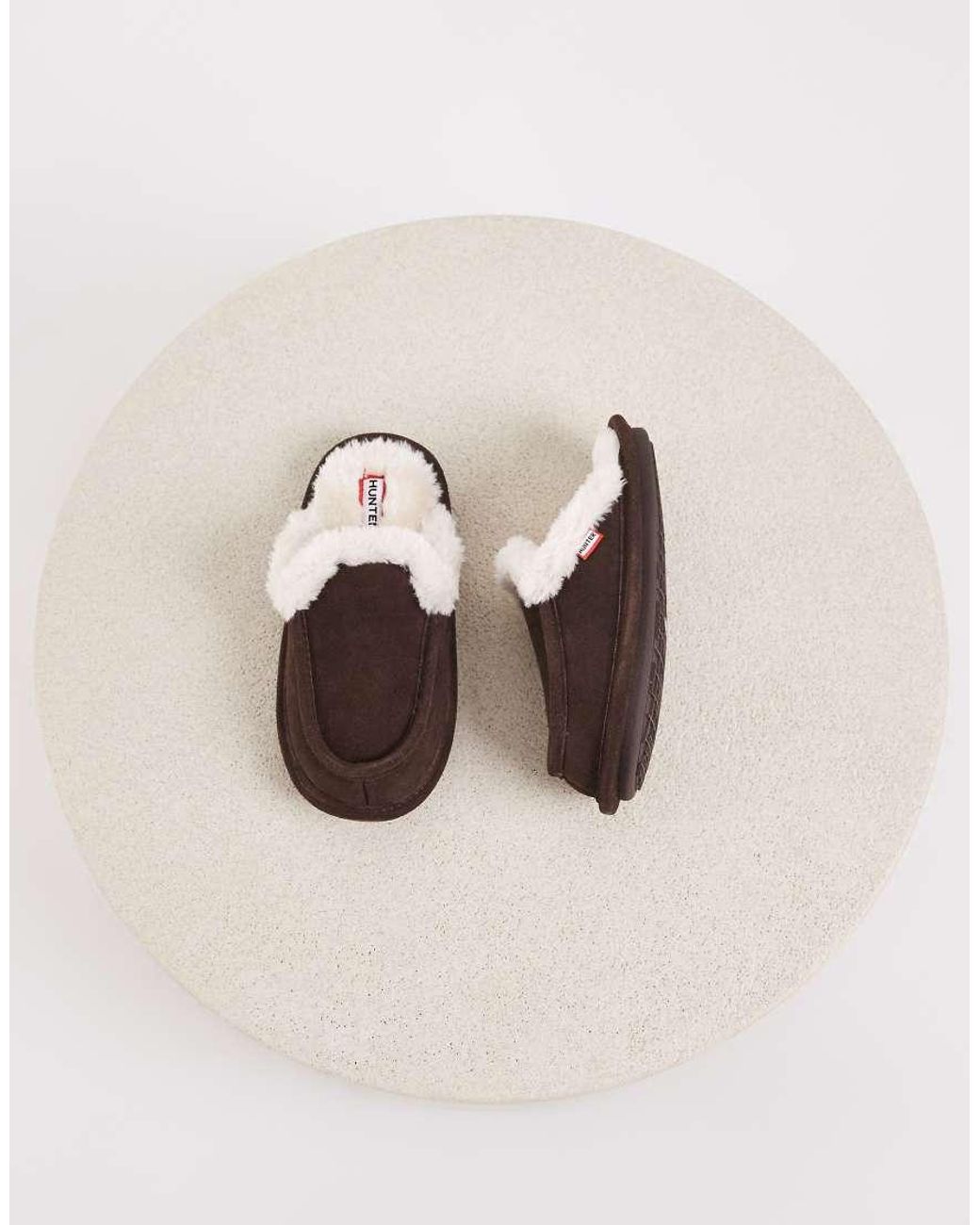 Hunter White Loafer Mule Slippers