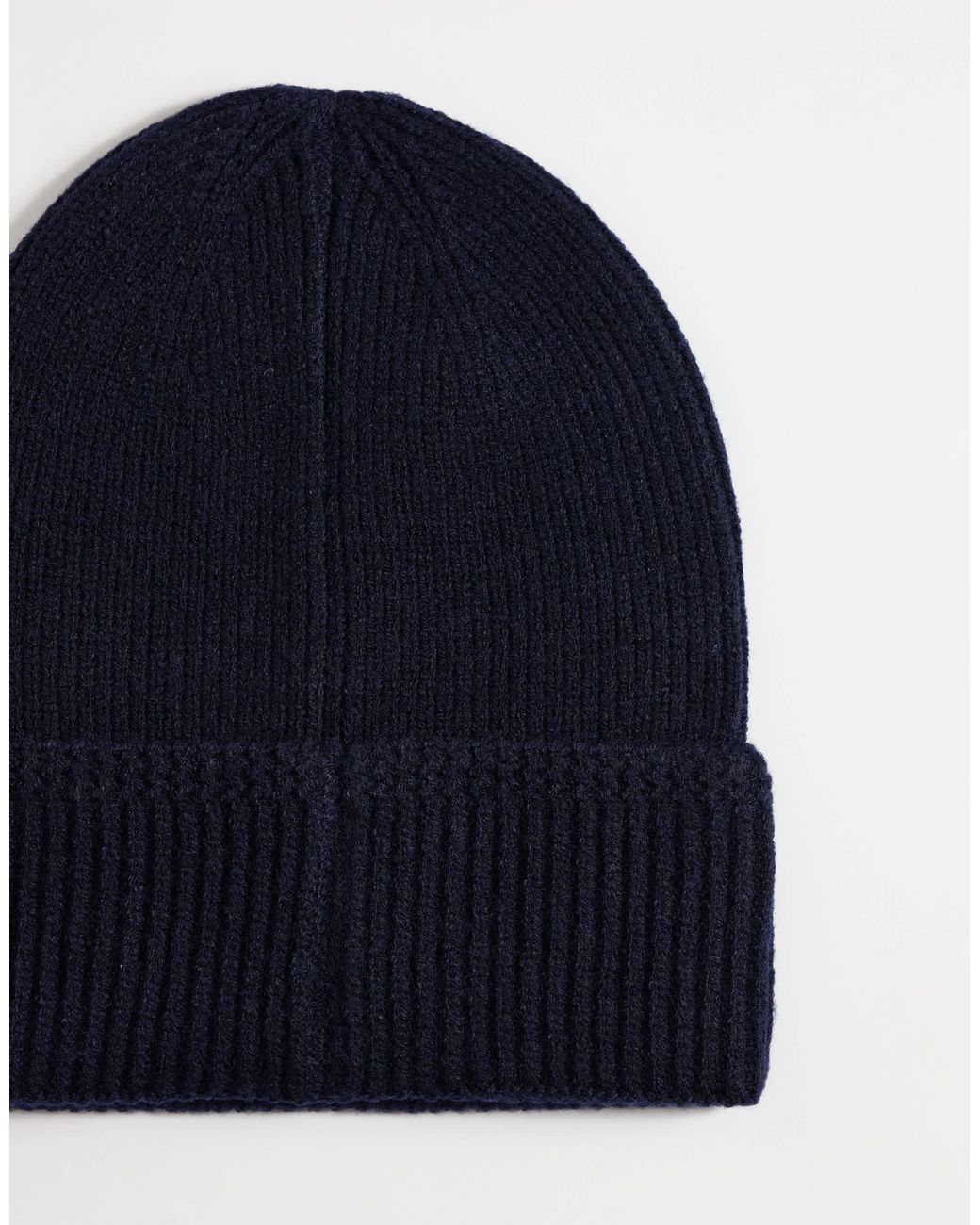 ASOS – gerippte strickmütze in Blue für Herren